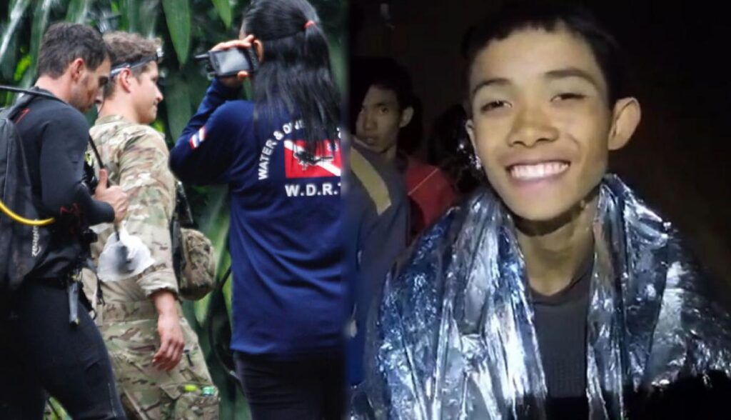 Rescatan las 13 personas enclaustradas en la gruta la Marina tailandesa