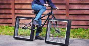 Crean una bicicleta con ruedas cuadradas