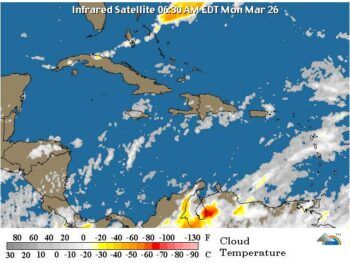 Onamet prevé lluvias por sistema frontal sobre el canal del Viento