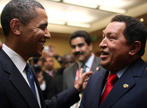 Chavez y Obama junto