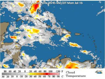 Vaguada continúa incidiendo sobre el territorio dominicano; temperaturas continuarán calurosas
