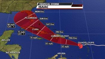 Tormenta «Isaac» se fortalece y eleva la alerta en Cuba y Bahamas