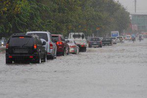 Inundaciones en la capital tras el paso del huracán Sandy.