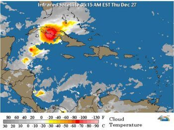Poca actividad de lluvias sobre el país este jueves