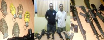 Policía apresa a dos y le ocupa 4 fusiles y 6 granadas