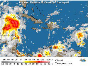 Condiciones del tiempo para este día.