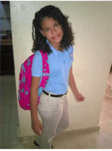 Esta es la últimasa fotografía tomadasa a Sonelis Arias Tejada, de 12 años, en la mañana de hoy antes de irse a la escuela.