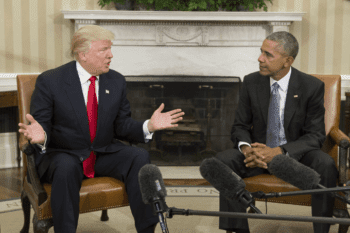 Encuentro de Barack Obama y Donald Trump