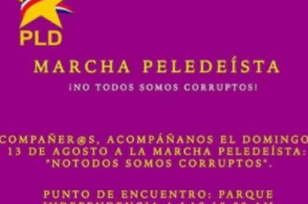 Militantes del PLD convocan a marcha “¡No todos somos corruptos!”