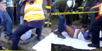 El impactante momento en que sacan el cadáver de una profesora desde dentro de una cisterna.