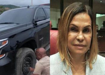 Senadora Sonia Mateo sufre accidente de tránsito