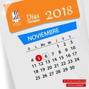 El lunes es feriado Día de la Constitución