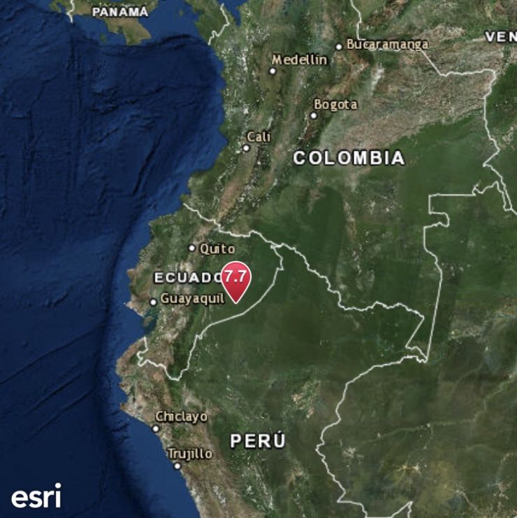Potente temblor en Ecuador
