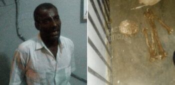 Detienen hombre con saco de huesos humanos
