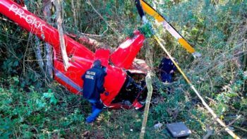 Hombre se accidenta en helicóptero y pide ayuda para sacar droga