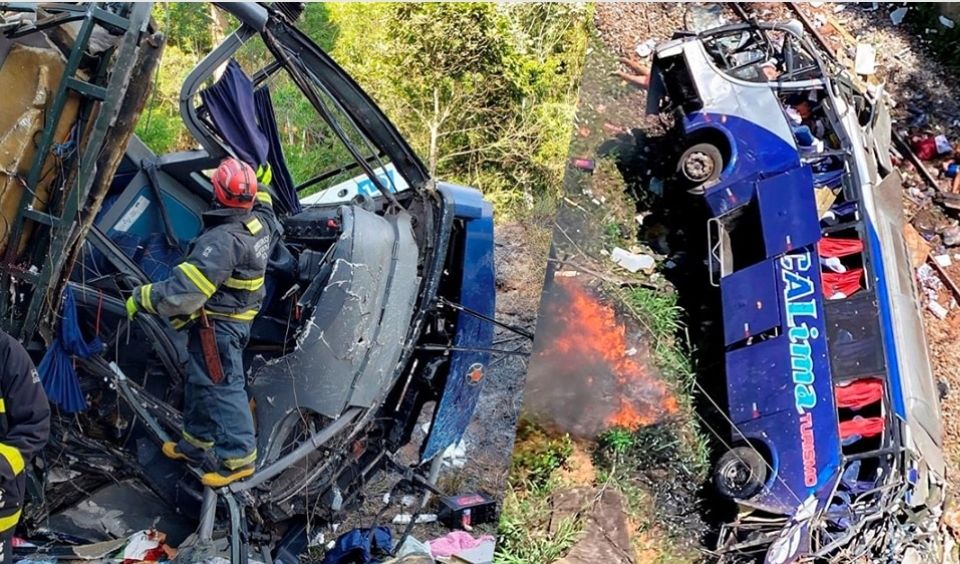 Decenas de muertos en Brasil tras autobús caer al vacio