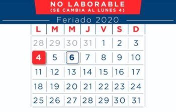 El lunes 04 de enero es feriado
