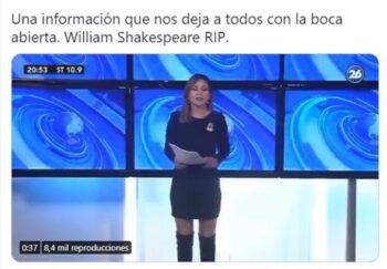 Periodista  creyó que estaba vivo el escritor William Shakespeare y anunció su muerte