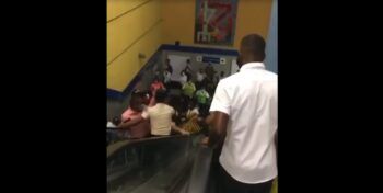 Por un “peo” se arma tremando pleito en el Metro Santo Domingo