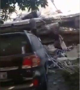 Hotel donde falleció exsenador haitiano tras temblor quedó totalmente destruido