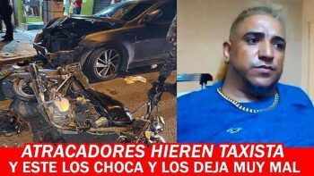 Taxista es atracado y los embiste con vehículo