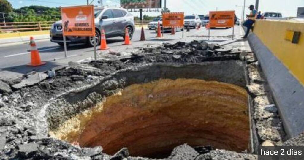 Obras Públicas estima en 15 días solucionará socavón de la autopista Duarte