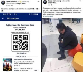 Hombre se queda sin ver “Spider-Man”: presumió código QR de su boleto en redes y se lo robaron
