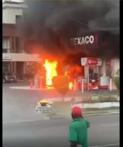 Se incendia estacion de combustibles en Arrollo Hondo