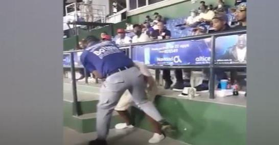 Un miembro de la seguridad pelea con fanático en Estadio Quisqueya