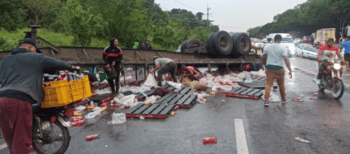 Conductor de patana pierde el control y se accidenta en tramo LaVega-Bonao