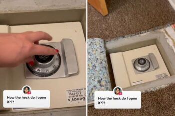Limpiaba su casa nueva y encuentra una caja fuerte oculta bajo la alfombra