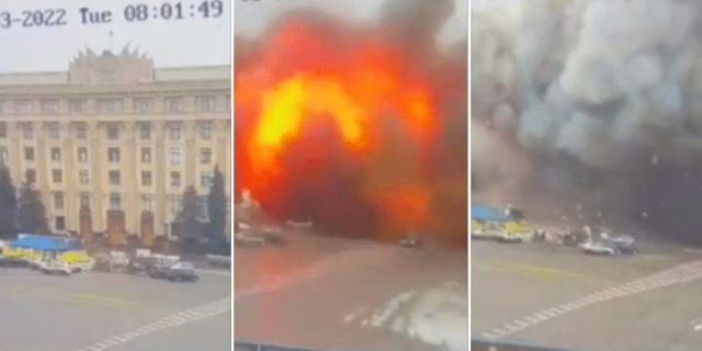 Brutal ataque de Rusia contra el edificio del gobierno en Jarkov