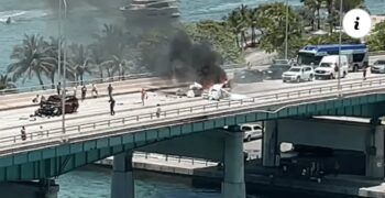 Se estrella avioneta en puente de Miami