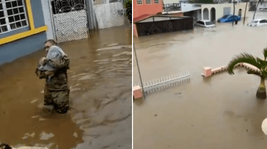 Inundaciones de madrugada sorprenden a familias en Puerto Rico