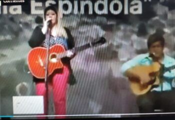 Pantalla gigante cayó arriba de una cantante