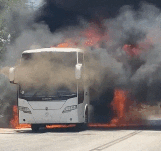 Se incendia autobús de la ruta Barahona- Santo Domingo