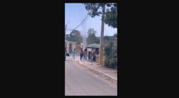 Tornado en la puerta de la cárcel de La Victoria