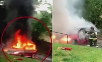 Mujer incendia un carro con una familia adentro en Washington DC