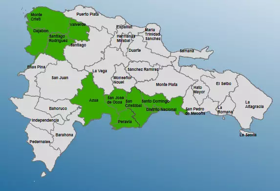 Diez provincias en alerta verde