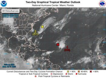 Un área de baja presión en el Atlántico puede llegar a depresión o tormenta en 24 horas