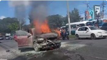 Se incendia yipeta cerca de donde Abinader hará primer acto proselitista