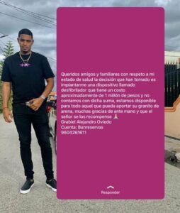 Joven solicita ayuda para recibir implante