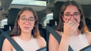 Mujer llora porque la batería de su iPhone dura poco