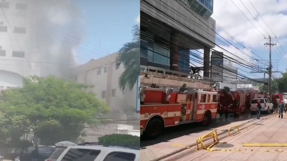 Reportan incendio en Plaza Naco
