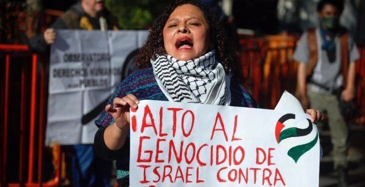 Manifestantes en el sur de México piden «alto al genocidio palestino”