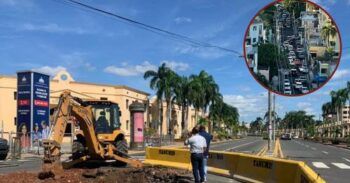 Socavón en intersección de avenidas Dr. Delgado y México provoca gran tapón