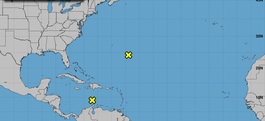 Áreas de baja presión con probabilidad de convertirse en ciclón tropical