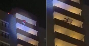 Se disfrazó de Papá Noel para sorprender a sus hijos 