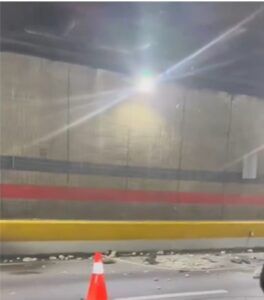 Aseguran no representa peligro escombros caídos en túnel de la 27 de Febrero