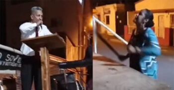 Mujer ataca a pastor con machete